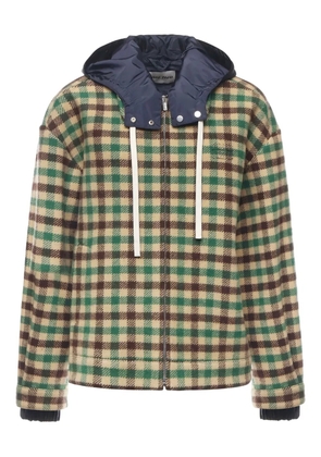 Miu Miu gingham-check hooded jacket - Green