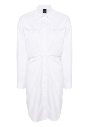PINKO eyelet-detail cotton shirtdress - White
