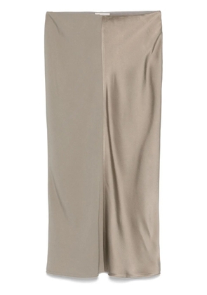 AMI Paris satin midi skirt - Grey