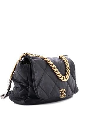 CHANEL Pre-Owned 19 Flap Bag Quilted Leather Maxi crossbody bag - Black