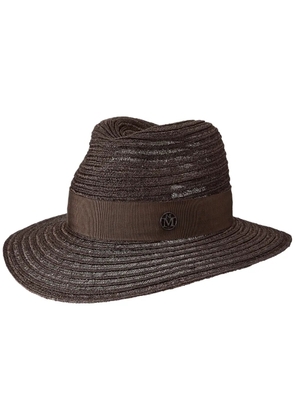 Maison Michel Henrietta logo-plaque hat - Brown