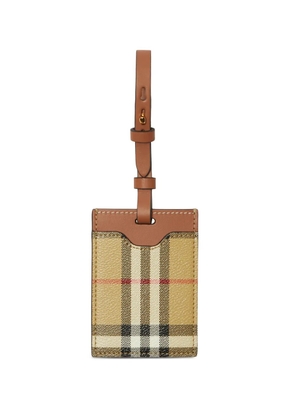 Burberry House-check leather luggage tag - Brown