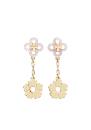 Tory Burch clover flower earrings - Gold
