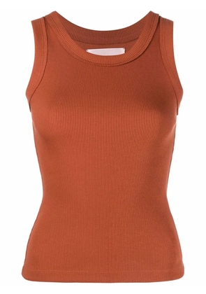 STYLAND fine-ribbed vest top - Orange