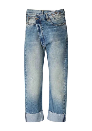 R13 crossover frayed jeans - Blue
