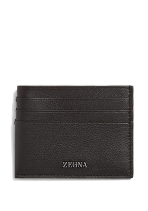 Zegna leather card holder - Brown