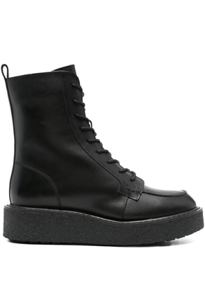 Geox 40mm Elidea lace-up platform boots - Black
