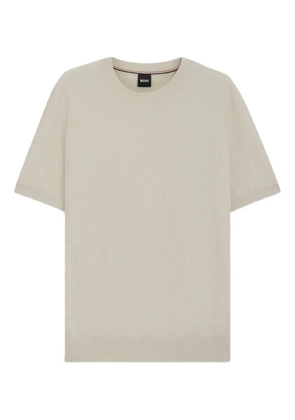 BOSS knitted crew-neck T-shirt - Neutrals