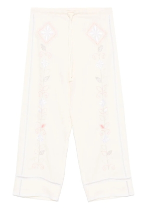 Forte Forte embroidered trousers - Neutrals