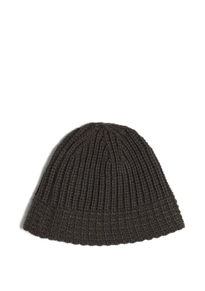 Yohji Yamamoto ribbed-knit wool beanie - Grey
