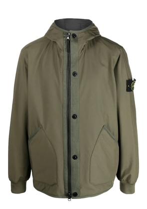 Stone Island Compass-patch hooded jacket - Green