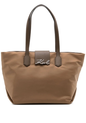 Karl Lagerfeld signature tote bag - Brown