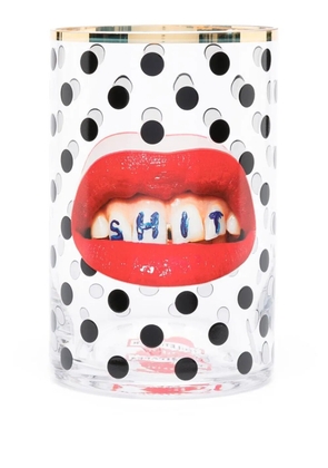 Seletti Toitetpaper lips-print vase - Black