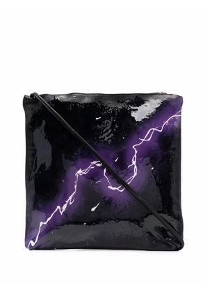 Guidi thunder-print shoulder bag - Black