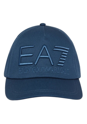 Ea7 Emporio Armani logo-embroidered cotton cap - Blue