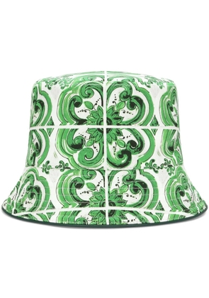 Dolce & Gabbana Majolica cotton bucket hat - Green