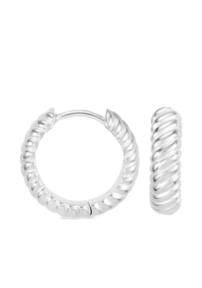 DOWER AND HALL medium Twist hoop earrings - Silver