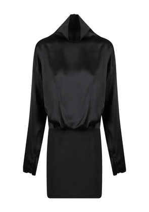 DONDUP high-neck long-sleeve mini dress - Black