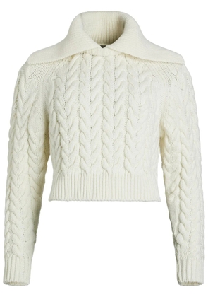 Patou sailor cable-knit sweater - White
