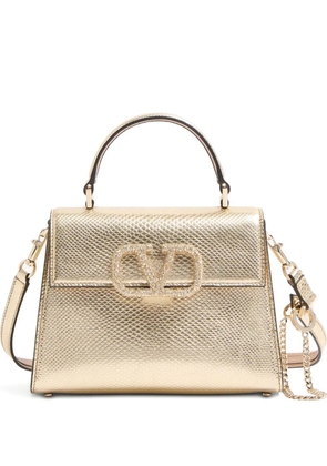 Valentino Garavani small VSling metallic tote bag - Gold