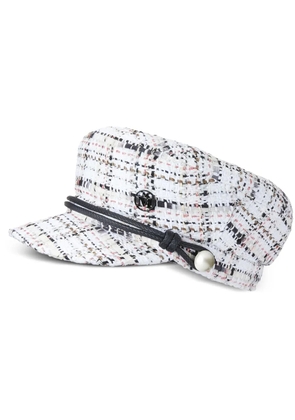 Maison Michel New Abby tweed baker boy hat - White