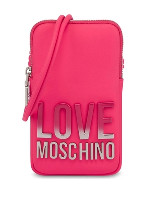 Love Moschino logo-plaque phone holder - Pink