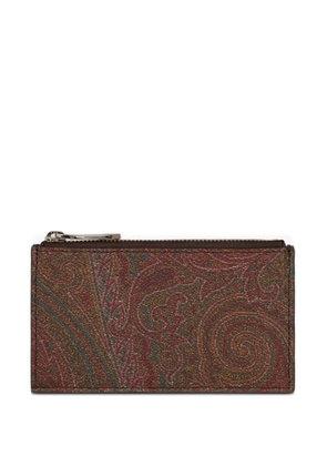ETRO Arnica paisley zip card holder - Brown