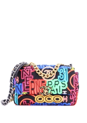 CHANEL Pre-Owned 19 Flap Bag Quilted Graffiti Print Fabric Medium crossbody bag - Multicolour