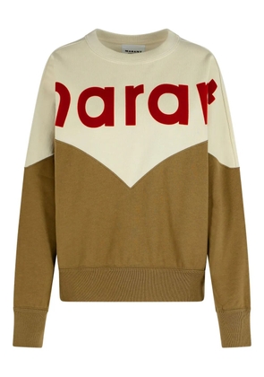 ISABEL MARANT Houston two-tone logo sweatshirt - Neutrals