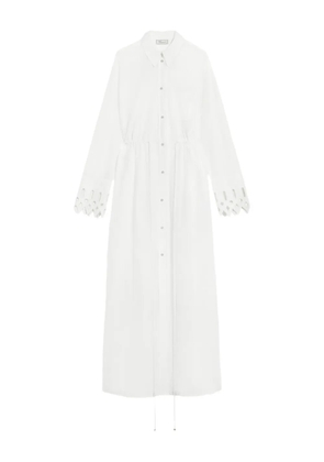 Blumarine long-sleeve maxi shirt dress - White