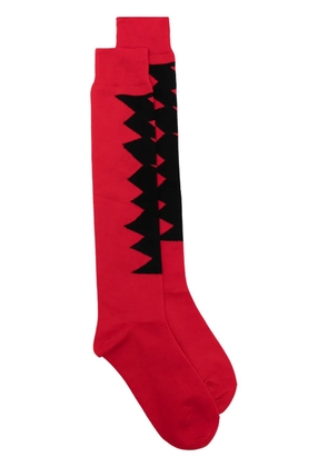 Comme des Garçons Homme Plus graphic-print cotton socks - Red
