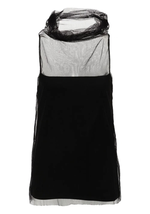 Fabiana Filippi roll-neck tulle top - Black