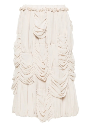Comme Des Garçons Comme Des Garçons A-line ruched midi dress - Neutrals