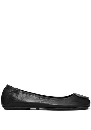 Tory Burch Minnie logo-plaque ballerina shoes - Black