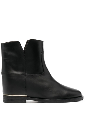 Via Roma 15 side slit-detail ankle boots - Black