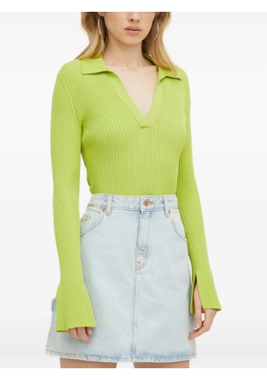 HUGO Soverie ribbed collared sweater - Green