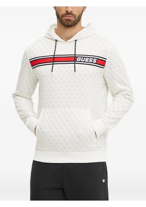 GUESS USA logo stripe hoodie - White