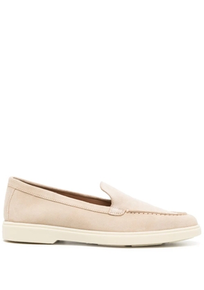 Santoni suede round-toe loafers - Neutrals