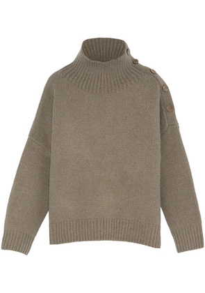 Yves Salomon button-up shoulder jumper - Grey