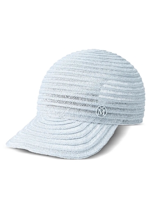 Maison Michel Tiger straw baseball cap - Blue