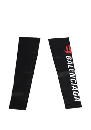 Balenciaga logo-print gloves - Black