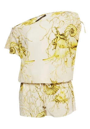Roberto Cavalli one-shoulder playsuit - Neutrals