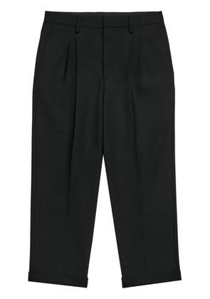 AMI Paris box-pleated cropped trousers - Black