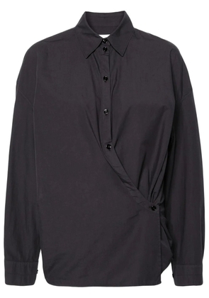 LEMAIRE twist-detail cotton shirt - Blue