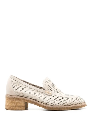 Sarah Chofakian Ronnie perforated oxford shoes - Neutrals