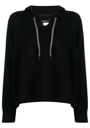 Fabiana Filippi hooded V-neck jumper - Black