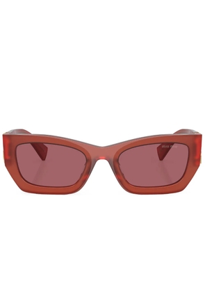 Miu Miu Eyewear logo-plaque rectangle-frame sunglasses - Red