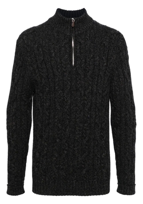 N.Peal Albemarle cable half zip jumper - Grey