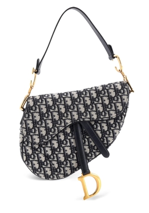 Christian Dior Pre-Owned Saddle Handbag Oblique Canvas Medium shoulder bag - Blue