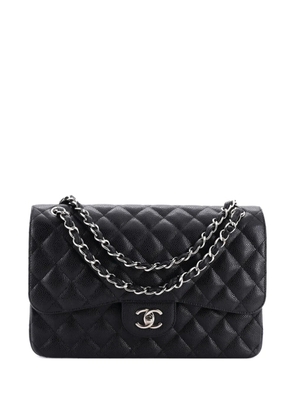 CHANEL Pre-Owned Classic Double Flap Bag Quilted Caviar Jumbo shoulder bag - Black